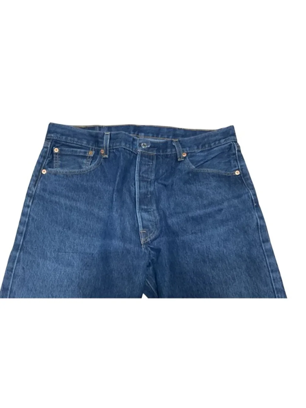 Levi's 501 Button Fly Straight Leg Jeans W38 L40 Medium Wash Denim Mens